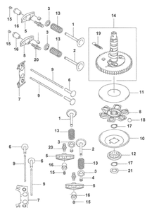 Valve/Camshaft Diagram and Parts List for Z-FORCE15 53AA5D2L100 Cub Cadet Lawn Tractor